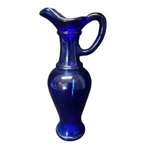 Vintage Avon Cobalt Blue Skin So Soft Bath Oil Bottle 1970's Collectible Decor